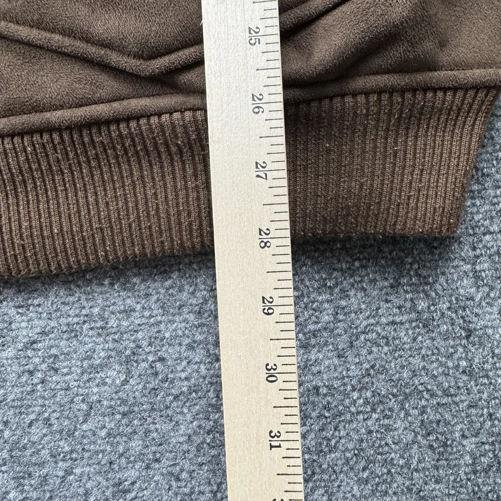 Sean John Jacket Mens XL Brown Faux Suede Bomber Full Zip Embroidered‎ Pockets - Picture 7 of 9